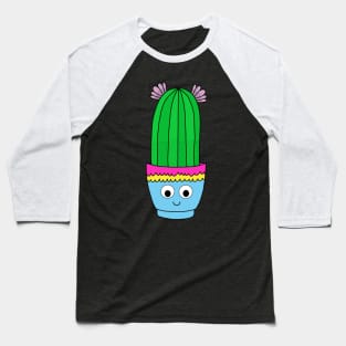 Cute Cactus Design #145: Pretty Prickly Pear Cactus In Cute Pot Baseball T-Shirt